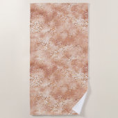 Serviette De Plage Empreinte de léopard blanc Rose Peach (Devant)