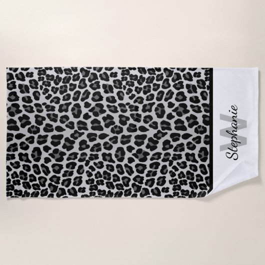 Serviette De Plage Empreinte de léopard de neige (Devant)