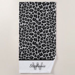 Serviette De Plage Empreinte de léopard de neige