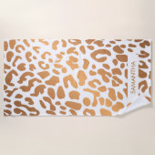 Serviette De Plage Empreinte de léopard d'or (Devant)