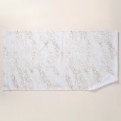 Serviette De Plage Empreinte de léopard Gold Blanc (Devant)