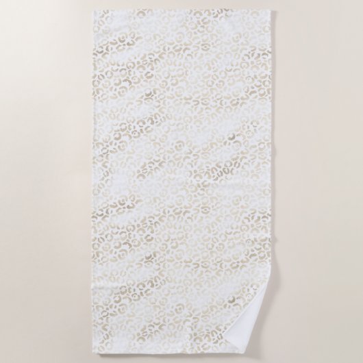 Serviette De Plage Empreinte de léopard Gold Blanc (Devant)