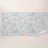 Serviette De Plage Empreinte de léopard Gold turquoise (Devant)