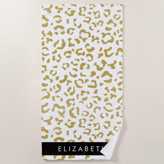 Serviette De Plage Empreinte de léopard, Leopard d'or, Parties scinti (Devant)