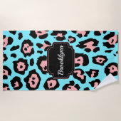 Serviette De Plage Empreinte de léopard mignon (Devant)