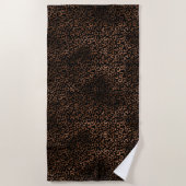 Serviette De Plage Empreinte de léopard noir Brown Glam (Devant)