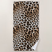 Serviette De Plage Empreinte de léopard noir crème (Devant)