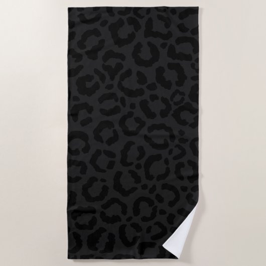 Serviette De Plage Empreinte de léopard noir minimal moderne (Devant)