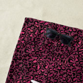 Serviette De Plage Empreinte de léopard noir rose glam (En situation)