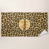 Serviette De Plage Empreinte de léopard personnalisé (Devant)