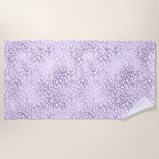 Serviette De Plage Empreinte de léopard pourpre (Devant)