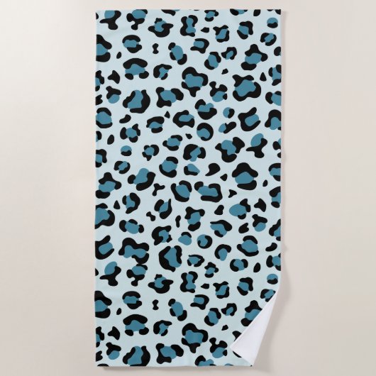 Serviette De Plage Empreinte de léopard, Spots de léopard, Leopard bl (Devant)