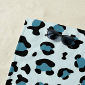 Serviette De Plage Empreinte de léopard, Spots, Leopard Bleu, Votre N (En situation)