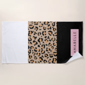 Serviette De Plage Empreinte de léopard, Spots, Leopard Brown, Votre  (Devant)
