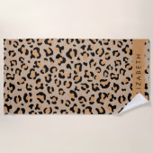 Serviette De Plage Empreinte de léopard, Spots, Leopard Brown, Votre (Devant)