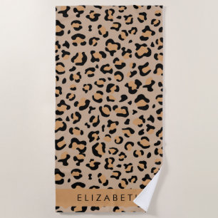 Serviette De Plage Empreinte de léopard, Spots, Leopard Brown, Votre