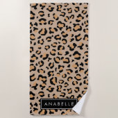 Serviette De Plage Empreinte de léopard, Spots, Leopard Brown, Votre  (Devant)