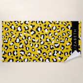 Serviette De Plage Empreinte de léopard, Spots, Leopard Jaune, Votre (Devant)