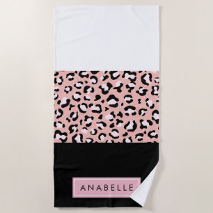 Serviette De Plage Empreinte de léopard, Spots, Leopard Rose, Votre N