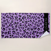 Serviette De Plage Empreinte de léopard, Spots, Leopard Violet, Votre (Devant)