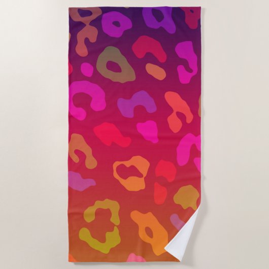 Serviette De Plage Empreinte de léopard Summer Ombre (Devant)