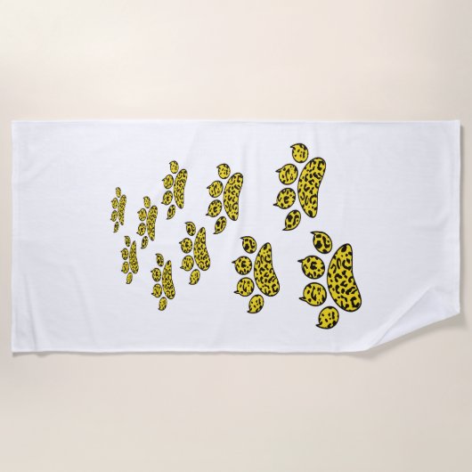 Serviette De Plage Empreinte de patte léopard (Devant)