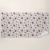 Serviette De Plage Empreintes de pattes (Devant)