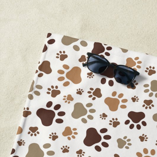 Serviette De Plage Empreintes de pattes (En situation)