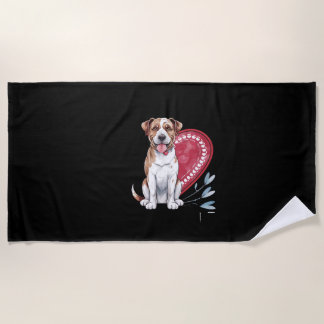 Serviette De Plage Empreintes sur mon chien du coeur