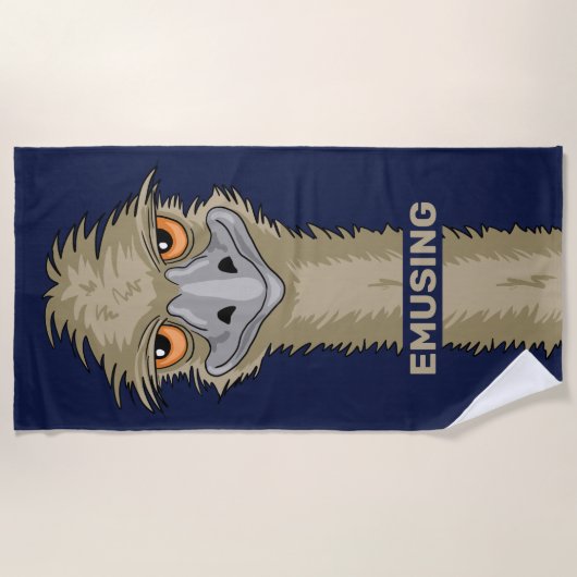 Serviette De Plage Emuser Funny Emu Pun (Devant)
