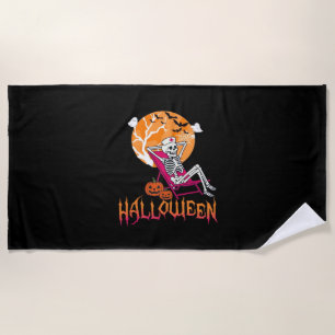 Serviette De Plage En Attente D'Halloween Infirmière D'Été Skeleton P