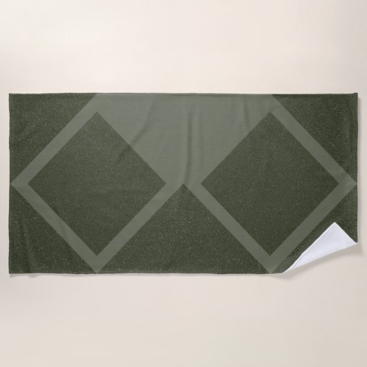 Serviette de plage en diamant vert de mousse géomé (Devant)