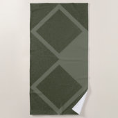 Serviette de plage en diamant vert de mousse géomé (Devant)