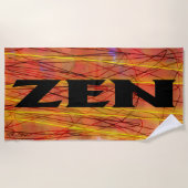 Serviette de plage en fil noir zen (Devant)