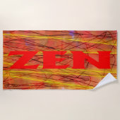 Serviette de plage en fil rouge zen (Devant)