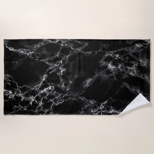 Serviette de plage en marbre noir (Devant)