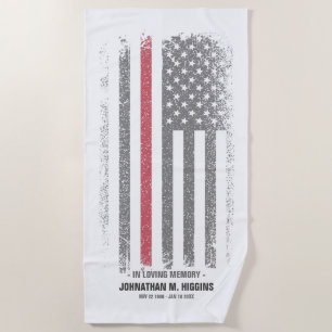Serviette De Plage En mémoire d'amour FeuFighter Mince drapeau de lig