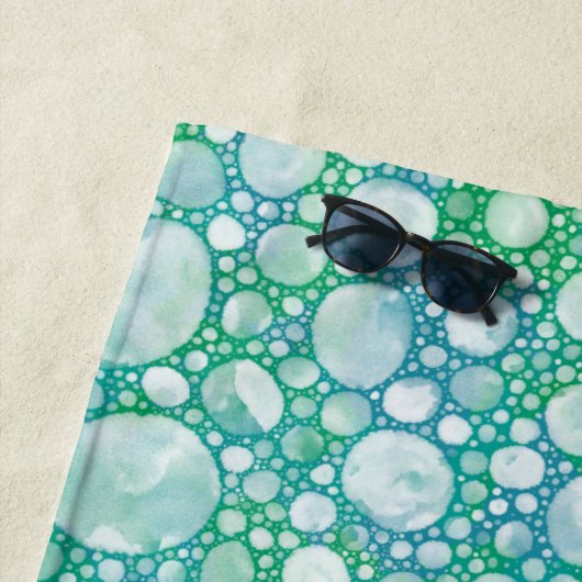 Serviette de plage en mousse de mer turquoise| Pla (En situation)