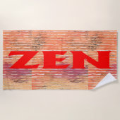 Serviette de plage en roseau rouge zen (Devant)