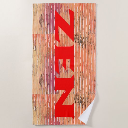 Serviette de plage en roseau rouge zen (Devant)