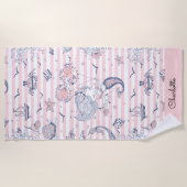 Serviette de plage en roses Mermaid (Devant)