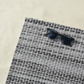 Serviette de plage en tissu gris Faux (En situation)