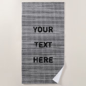Serviette de plage en tissu gris Faux avec texte p (Devant)
