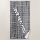 Serviette de plage en tissu gris Faux avec texte p (Devant)