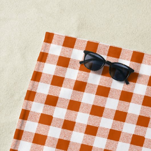 Serviette De Plage en vichy vérifier Brown (En situation)