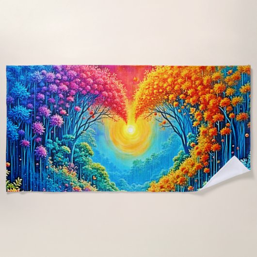 Serviette De Plage Enchanted Forest Heart of Light Design (Devant)
