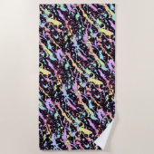Serviette De Plage encre arc-en-ciel éclaboussure extrême : (Devant)