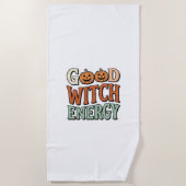 Serviette De Plage Énergie de bonne sorcière Design vectoriel Hallowe (Devant)