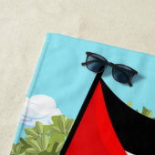 Serviette De Plage Enfant avec Keffiyeh Palestine Drapeau et olivier (En situation)