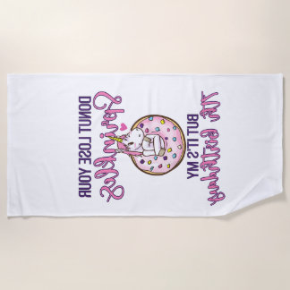 Serviette De Plage Enfants 7e Anniversaire Donut Fête Licorne Sept An